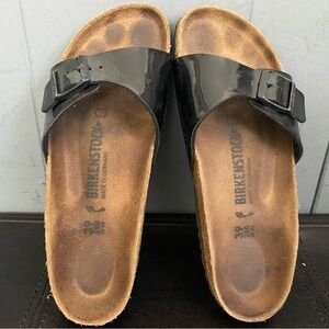 Birkenstock Madrid Sandal in Shiny Black 39/8 Women’s Pre-owned